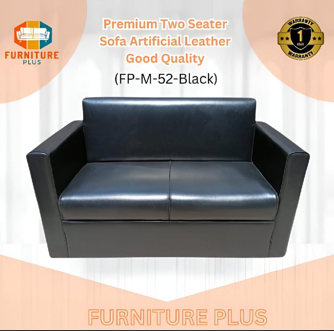 (FP-M-52-Black) Two seater sofa