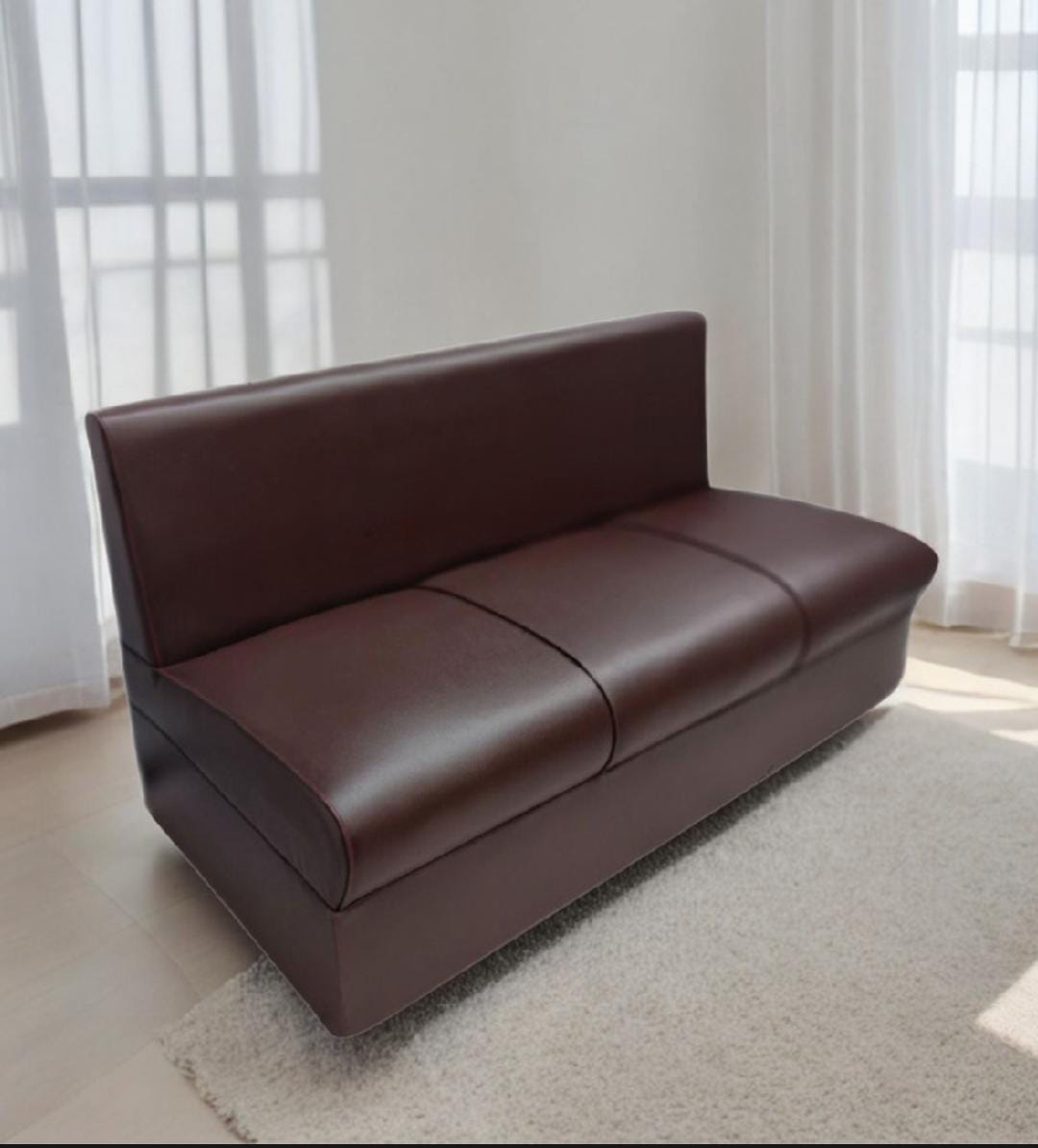 (FP-M-28-Chocolate)Three Seat Sofa Chocolate