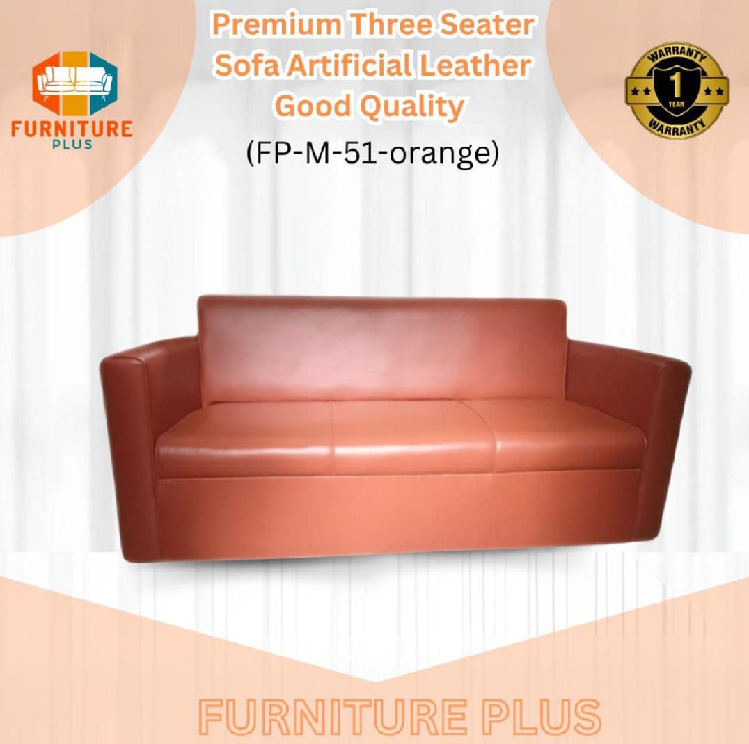 (FP-M-51-Orange) Three Seater Sofa