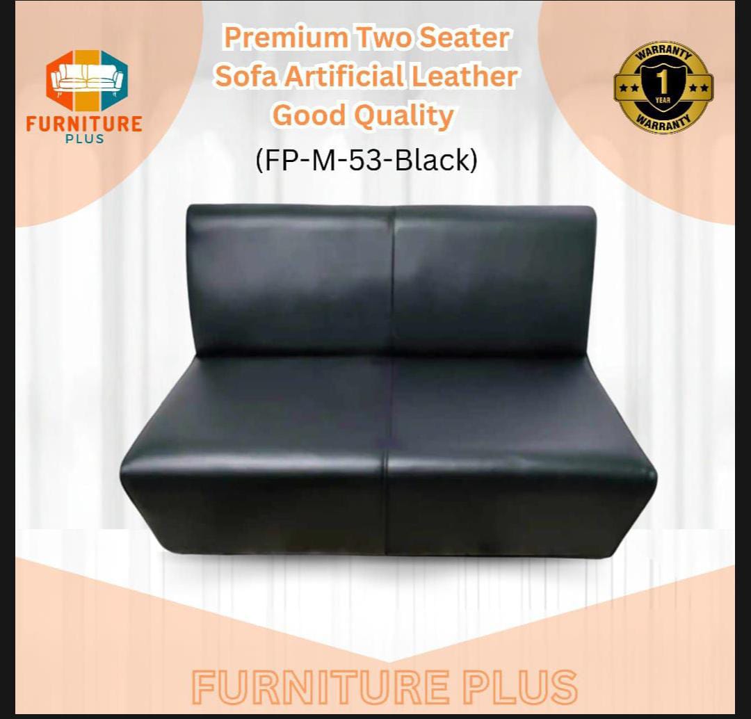 (FP-M-53-Black) Premium Two Seater Sofa