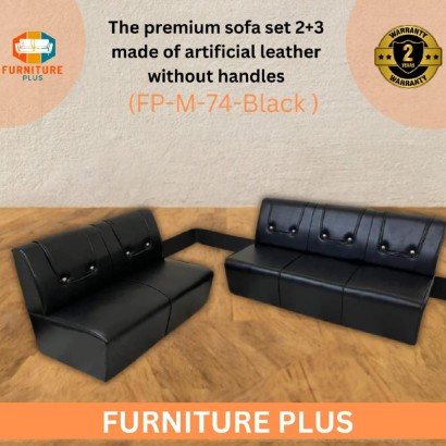 (FP-M-74-Black) premium sofa set 2+3made of artificial leather without handles...