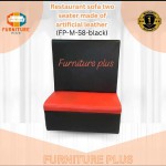 (FP-M-58-Black-Red) Two seater restaurant sofa