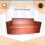 (FP-M-51-Orange) Premium 3 seater sofa with artificial leather