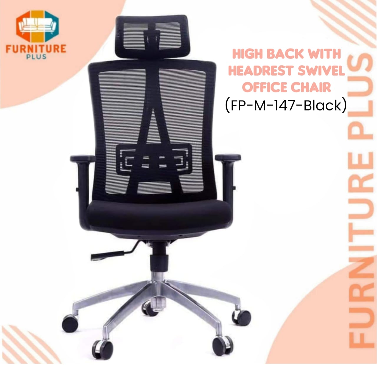 (FP-M-147-Black) High Quality Adjustable Swivel Office Chair