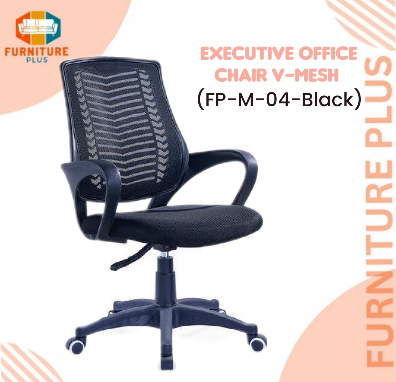 (FP-M-04-Black) Executive Office Chair V-mash Black Good Quality