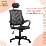 (FP-M-22) Smart Executive office chair V-mash Black Revolving Chair with Headrest) - chair